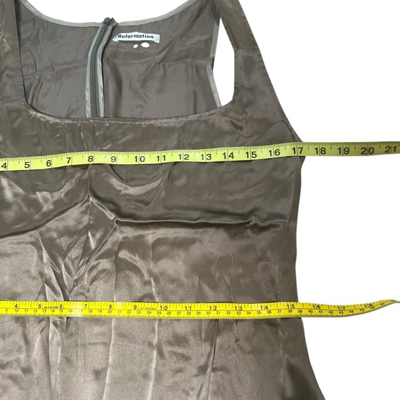 Reformation Darcey Silk Mini Tank Dress Champagne Size 8 Date Night Cocktail - Picture 7 of 16